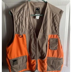 Bear ridge Hunting Vest Full Zip Pockets Sleeveless Tan Size Medium